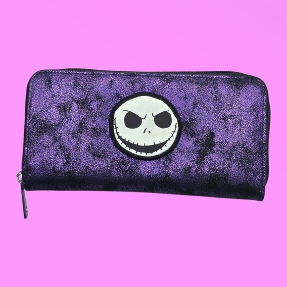Disney The Nightmare Before Christmas Jack Skellington Black & Purple Wallet - Picture 1 of 7